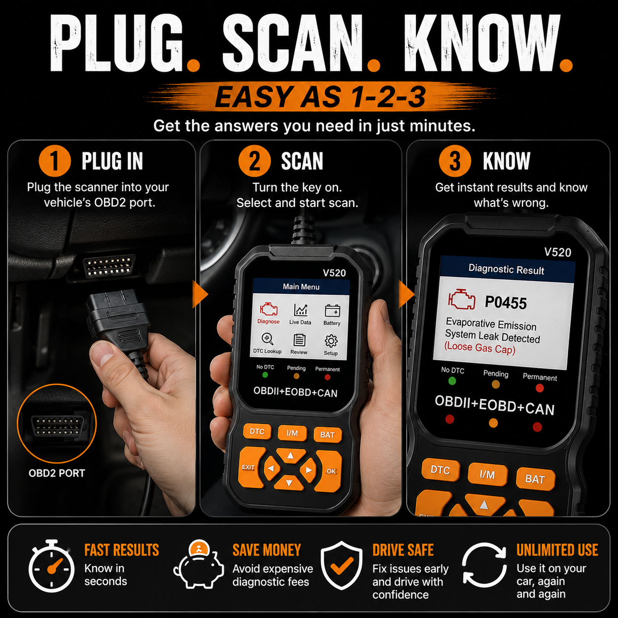 V520 OBD2 Scanner