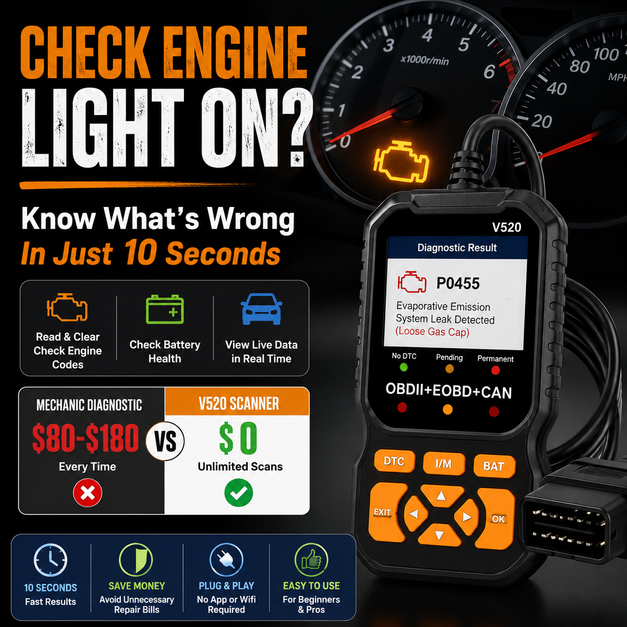 V520 OBD2 Scanner